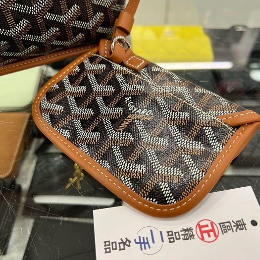 東區正精品㊣GOYARD Anjou Mini Tote 焦糖色皮革雙面綠色愛心圖騰手提包 RZ6275-7