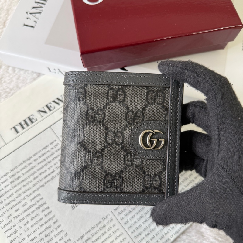 Ophidia GG Supreme 短版對開6卡短夾(灰色)-1