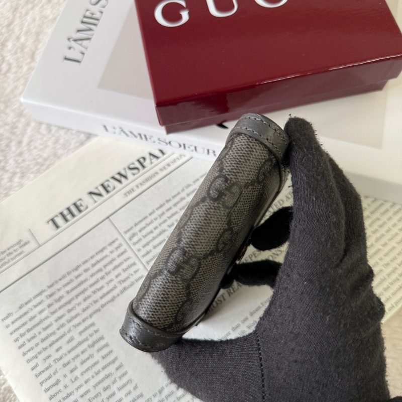 Ophidia GG Supreme 短版對開6卡短夾(灰色)-2