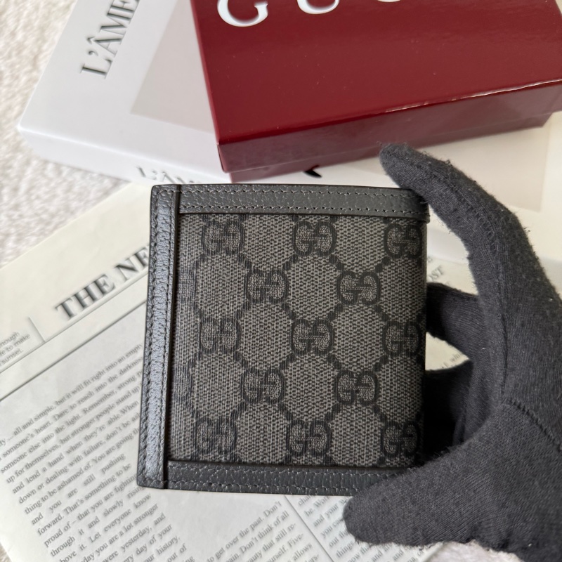 Ophidia GG Supreme 短版對開6卡短夾(灰色)-3