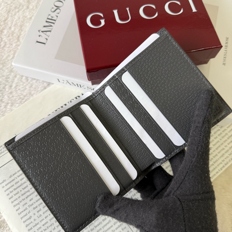 Ophidia GG Supreme 短版對開6卡短夾(灰色)-6