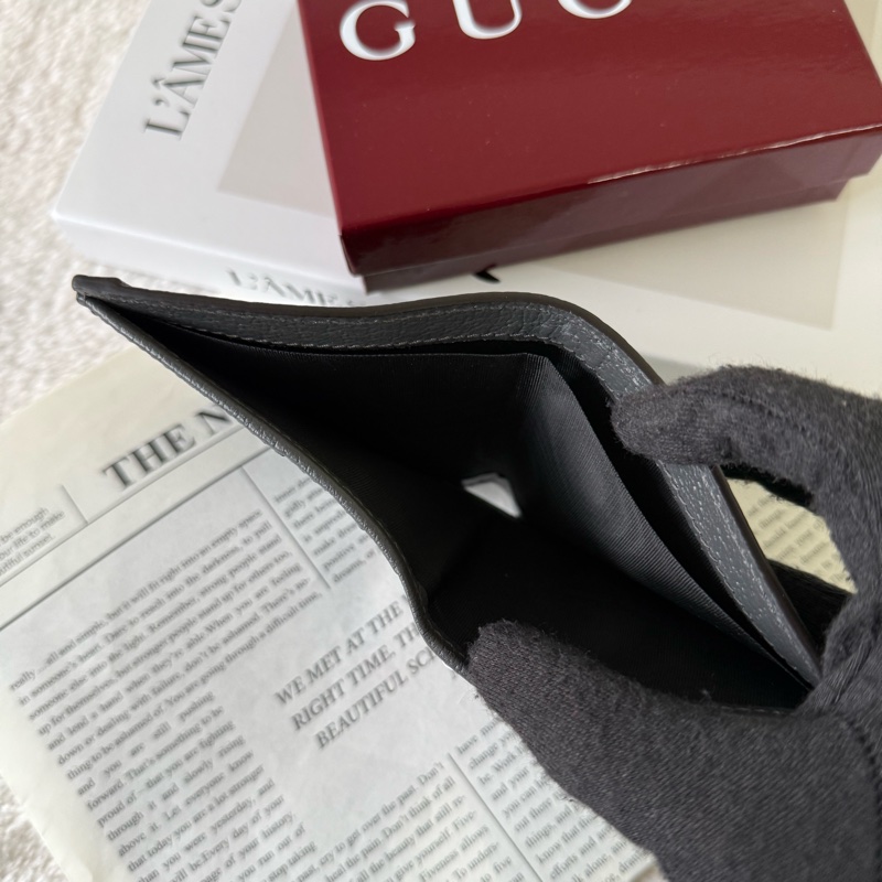 Ophidia GG Supreme 短版對開6卡短夾(灰色)-7