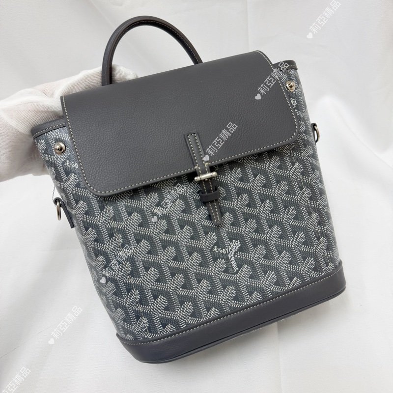 莉亞精品♡ Goyard 後背包灰 小號 九新美包-2