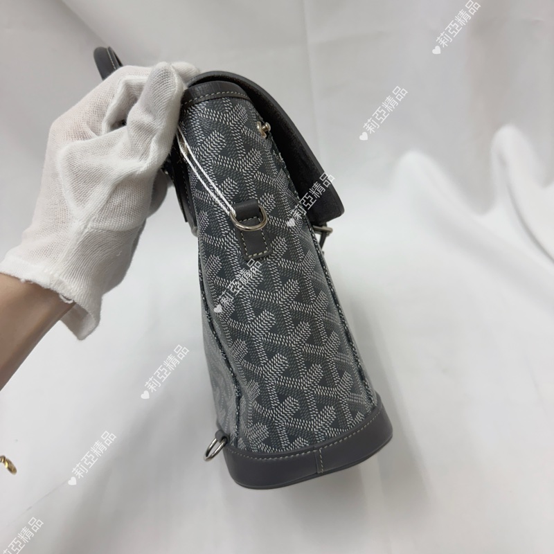 莉亞精品♡ Goyard 後背包灰 小號 九新美包-5