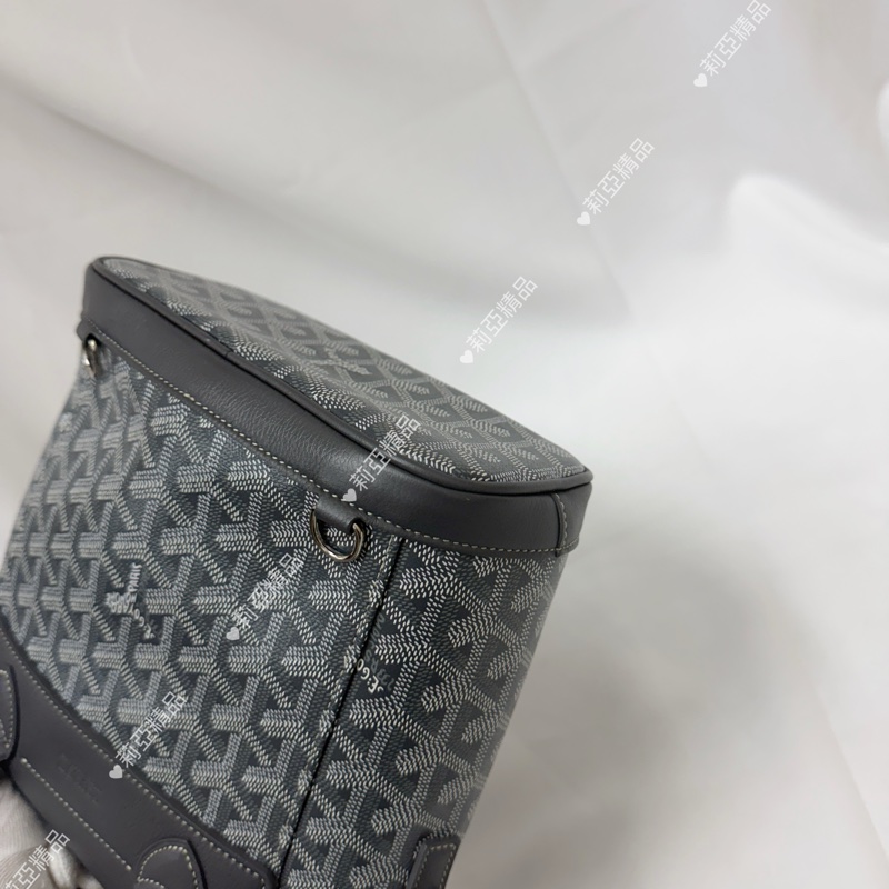 莉亞精品♡ Goyard 後背包灰 小號 九新美包-11