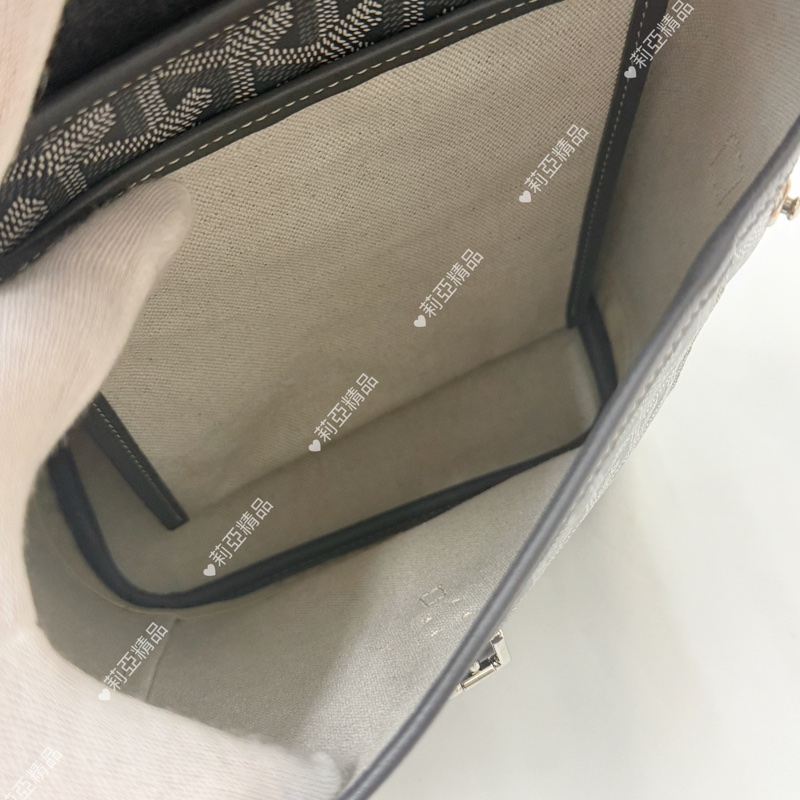 莉亞精品♡ Goyard 後背包灰 小號 九新美包-13