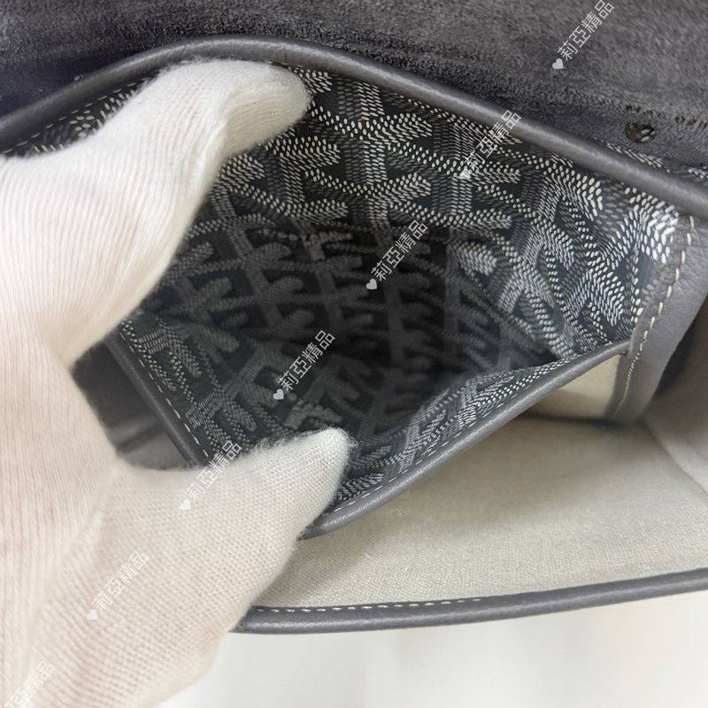莉亞精品♡ Goyard 後背包灰 小號 九新美包-14