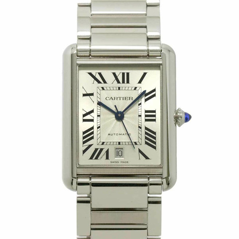 卡地亞 Tank Must XL WSTA0053 男士腕錶，日期顯示，銀色，自動上鍊機芯
