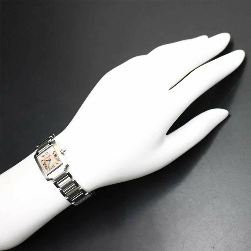 卡地亞 Tank Française SM W51028Q3 女士腕錶，粉紅錶殼，石英錶-2