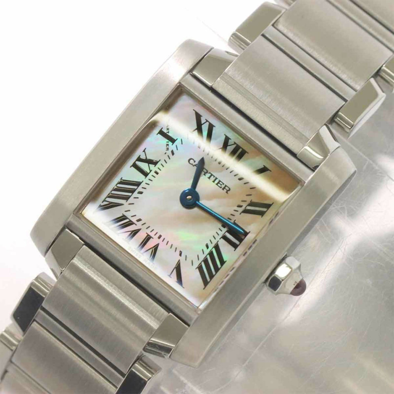 卡地亞 Tank Française SM W51028Q3 女士腕錶，粉紅錶殼，石英錶-6