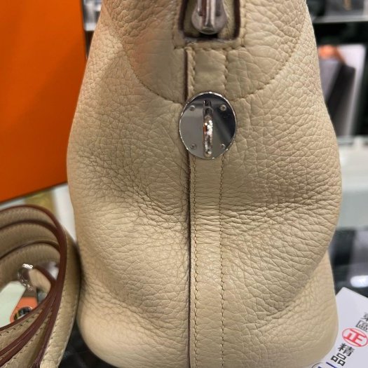 東區正精品㊣HERMES Bolide 31cm 愛馬仕風衣灰色全皮銀釦拉鍊柏麗包手提包肩背包兩用包 方塊M刻 RZ6282-3