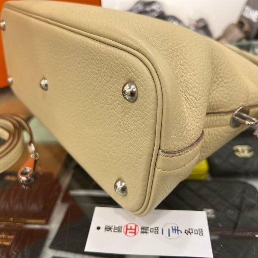 東區正精品㊣HERMES Bolide 31cm 愛馬仕風衣灰色全皮銀釦拉鍊柏麗包手提包肩背包兩用包 方塊M刻 RZ6282-7