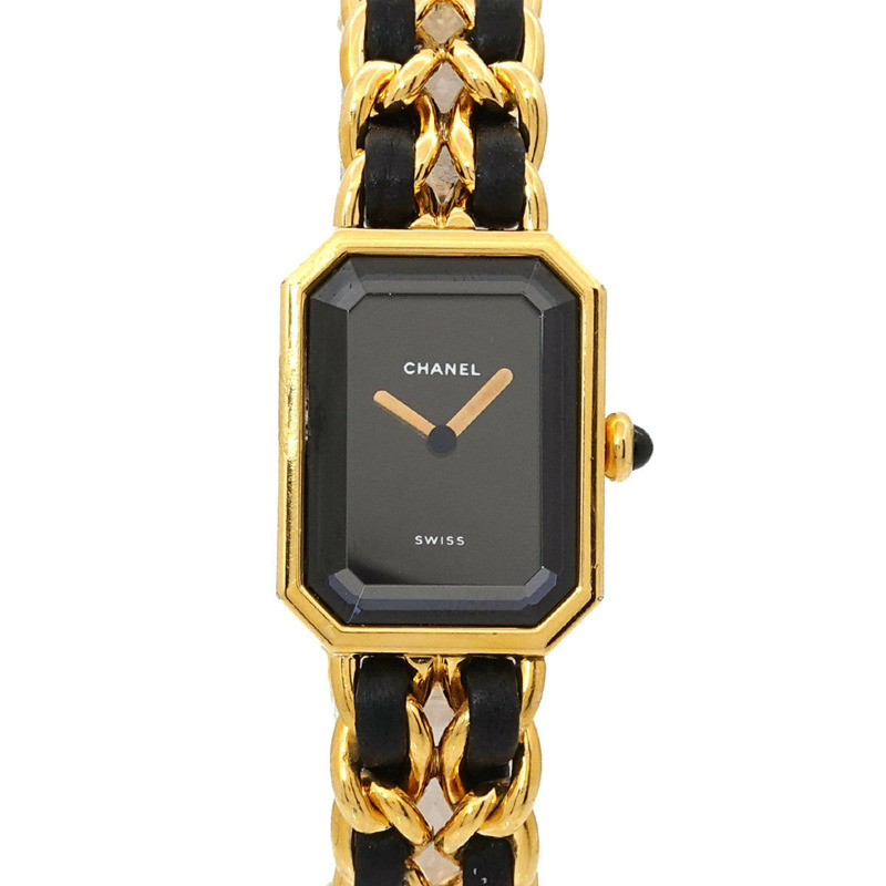 香奈兒 Premiere 大號 H0001 女士腕錶 黑色金石英錶-0