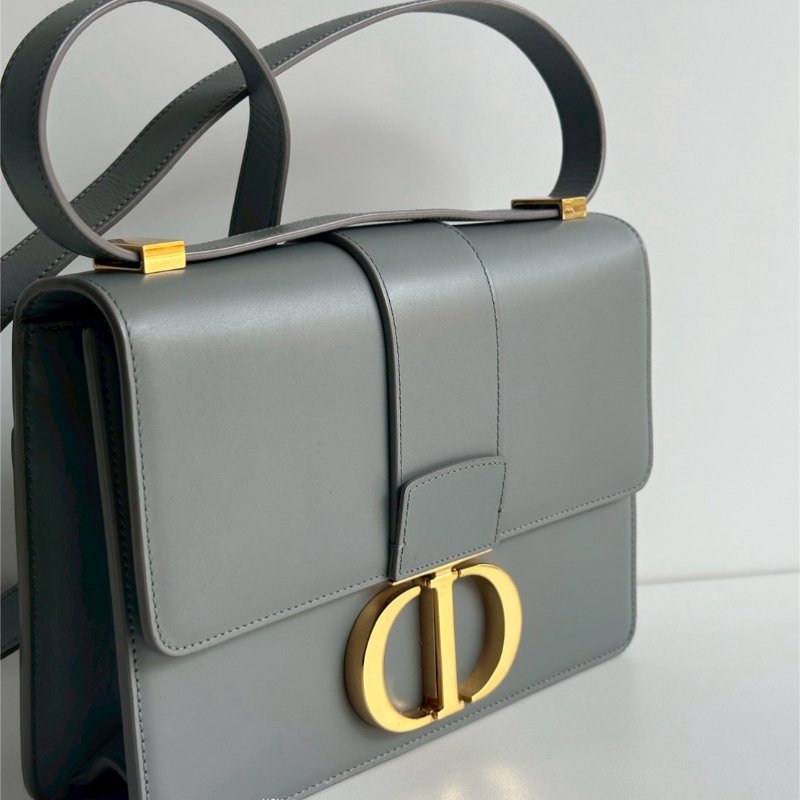 98新🩵 Dior 迪奧 30 Montaigne 小型包 藍色金釦-2