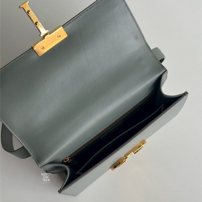 98新🩵 Dior 迪奧 30 Montaigne 小型包 藍色金釦-4