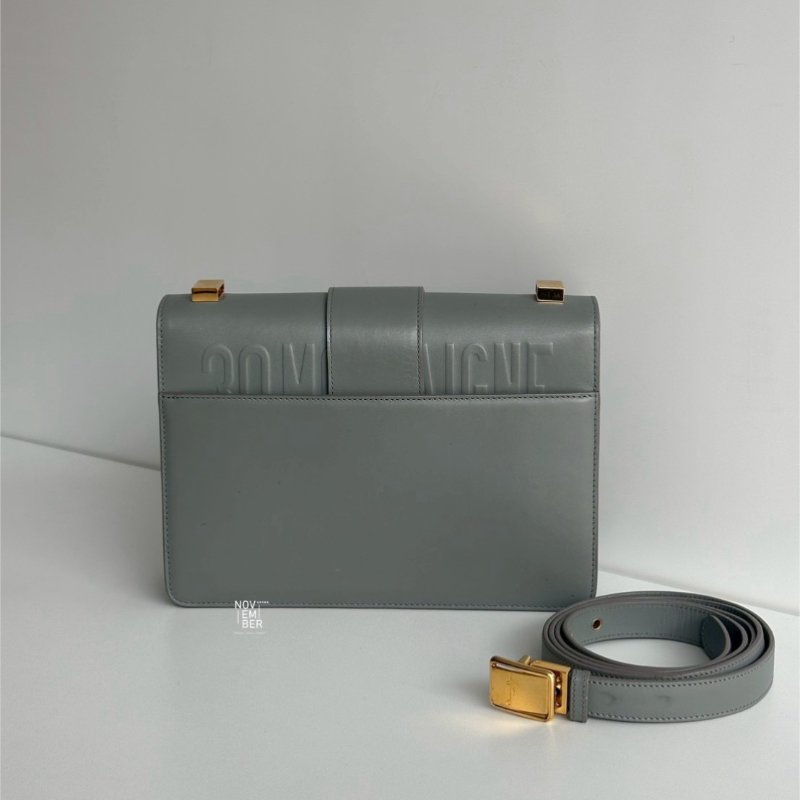 98新🩵 Dior 迪奧 30 Montaigne 小型包 藍色金釦-5