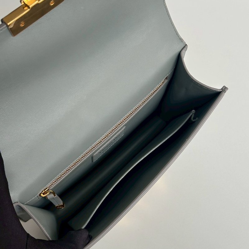 98新🩵 Dior 迪奧 30 Montaigne 小型包 藍色金釦-14