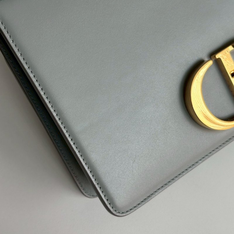 98新🩵 Dior 迪奧 30 Montaigne 小型包 藍色金釦-15