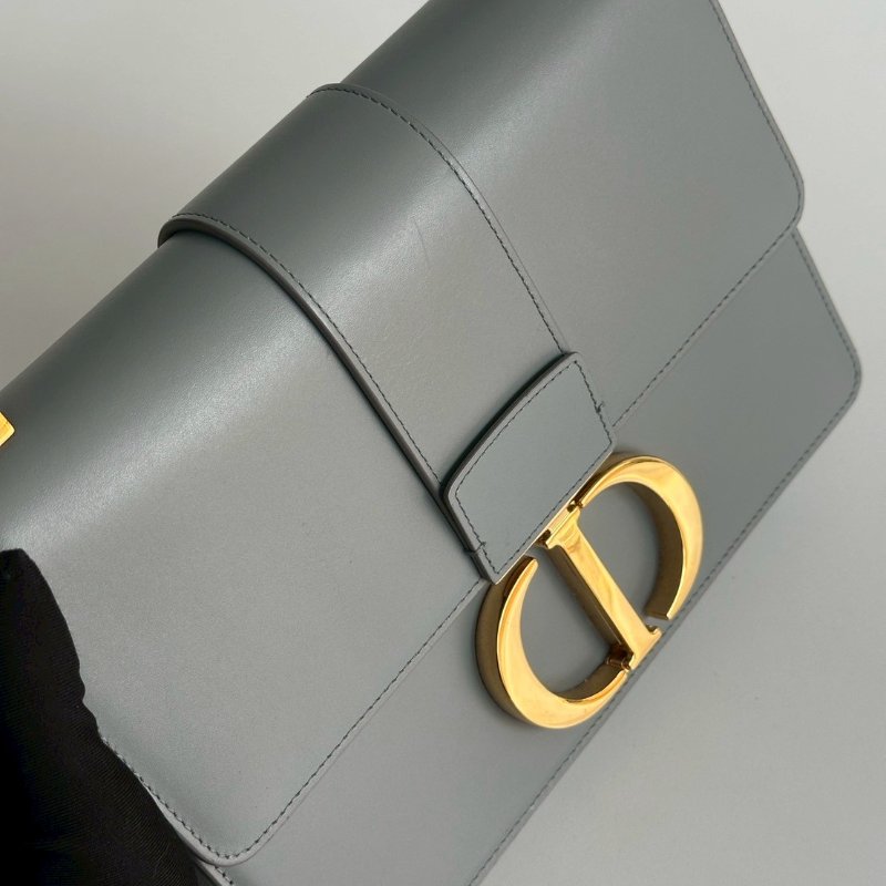 98新🩵 Dior 迪奧 30 Montaigne 小型包 藍色金釦-18