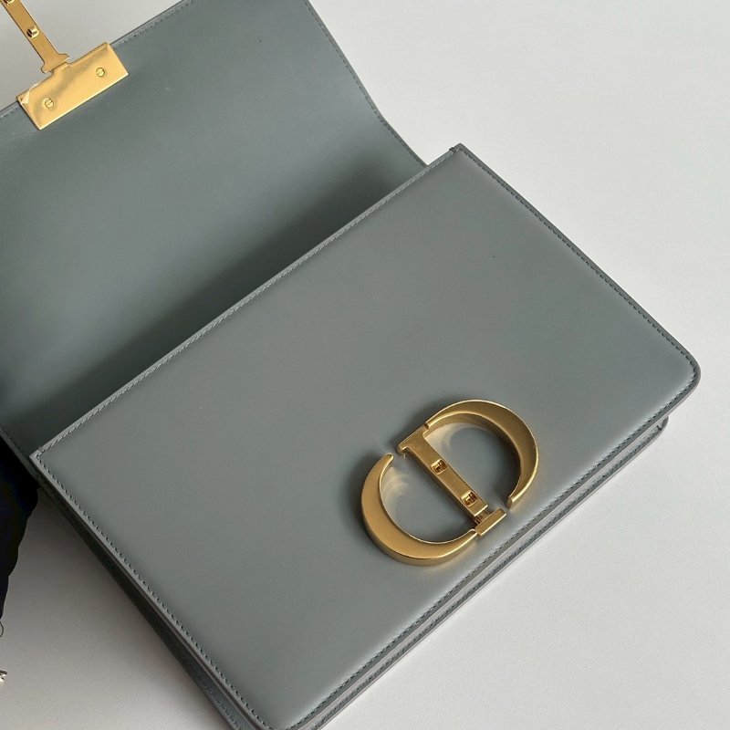 98新🩵 Dior 迪奧 30 Montaigne 小型包 藍色金釦-19