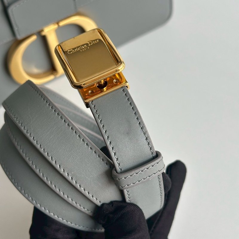 98新🩵 Dior 迪奧 30 Montaigne 小型包 藍色金釦-22