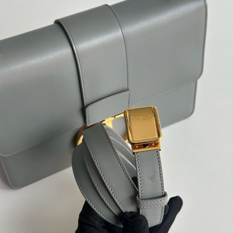 98新🩵 Dior 迪奧 30 Montaigne 小型包 藍色金釦-25