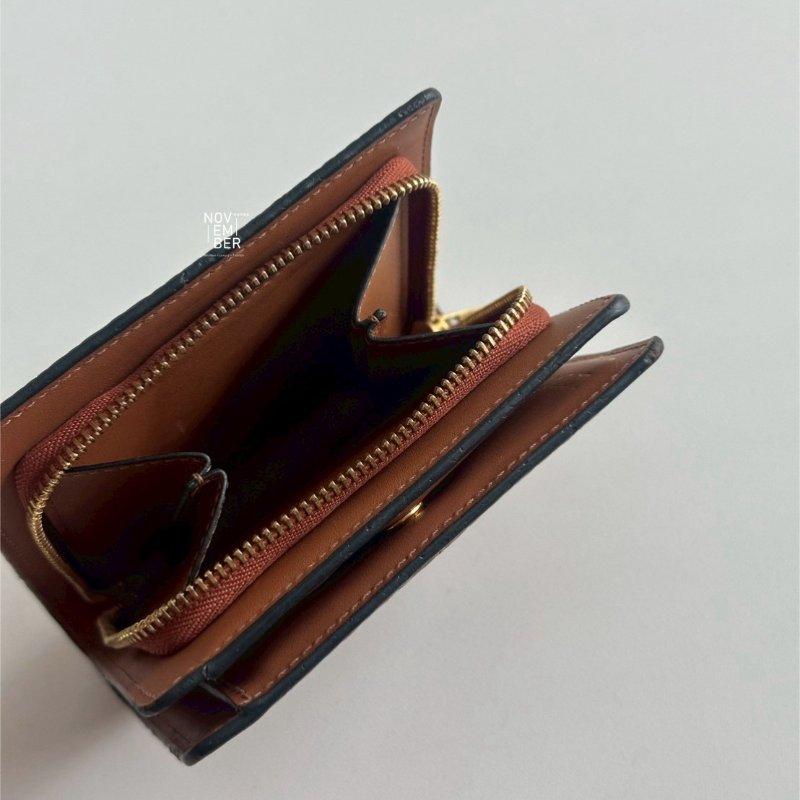 98新🤎 Loewe 羅意威 滿版Logo 短夾 金棕色-4