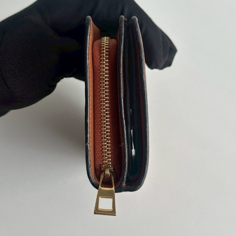 98新🤎 Loewe 羅意威 滿版Logo 短夾 金棕色-16