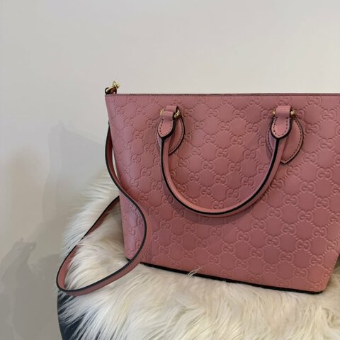 Gucci Signature pink托特包