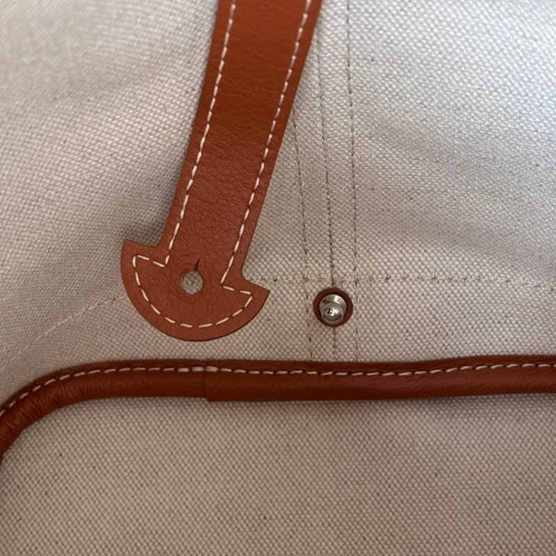 ::GOYARD:: Petit flot 棕色皮革邊 經典花紋 水桶包 肩背包 腋下包-13