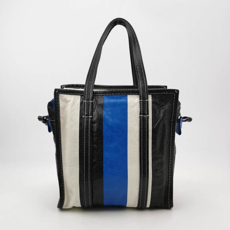 Balenciaga Bazar油蠟皮拼色logo小微標斜挎包-4