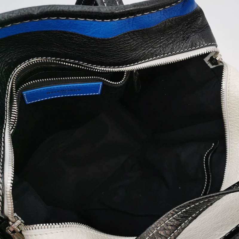 Balenciaga Bazar油蠟皮拼色logo小微標斜挎包-6