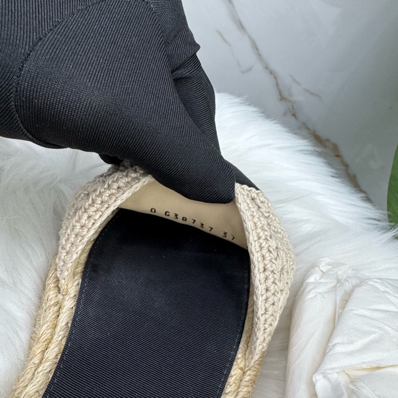 98新香奈兒Chanel 雙C logo編織涼鞋 37碼 附件：塵袋-7