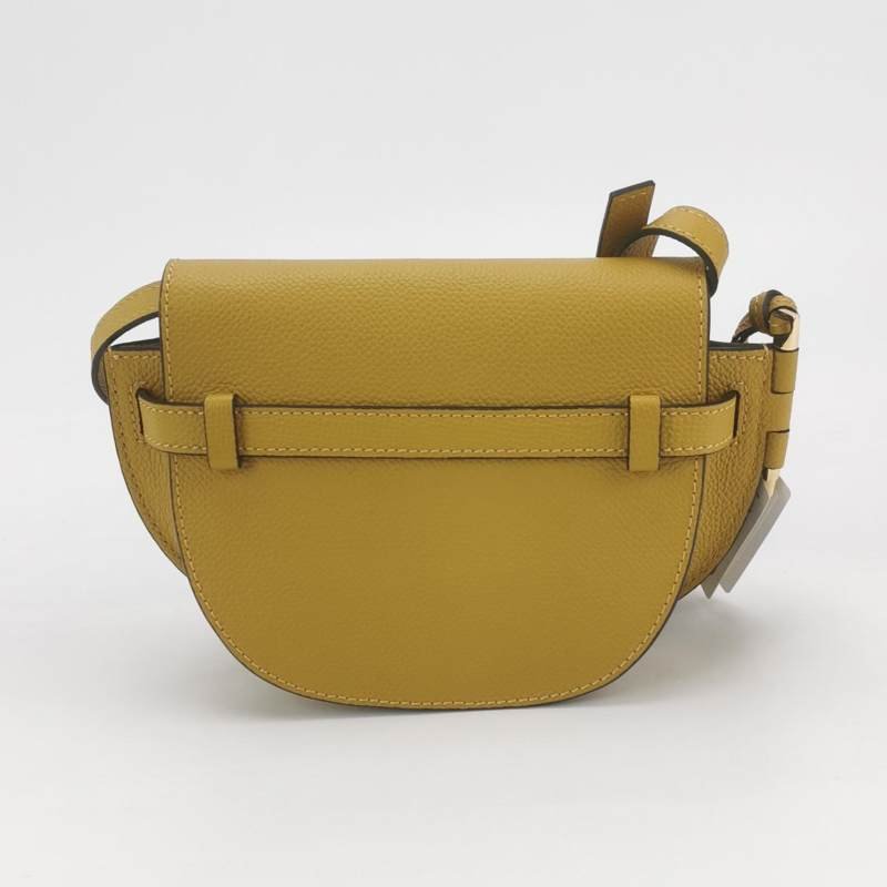 Loewe Gate迷你牛皮純色蝴蝶結束帶斜挎包單肩包 9.8新-4