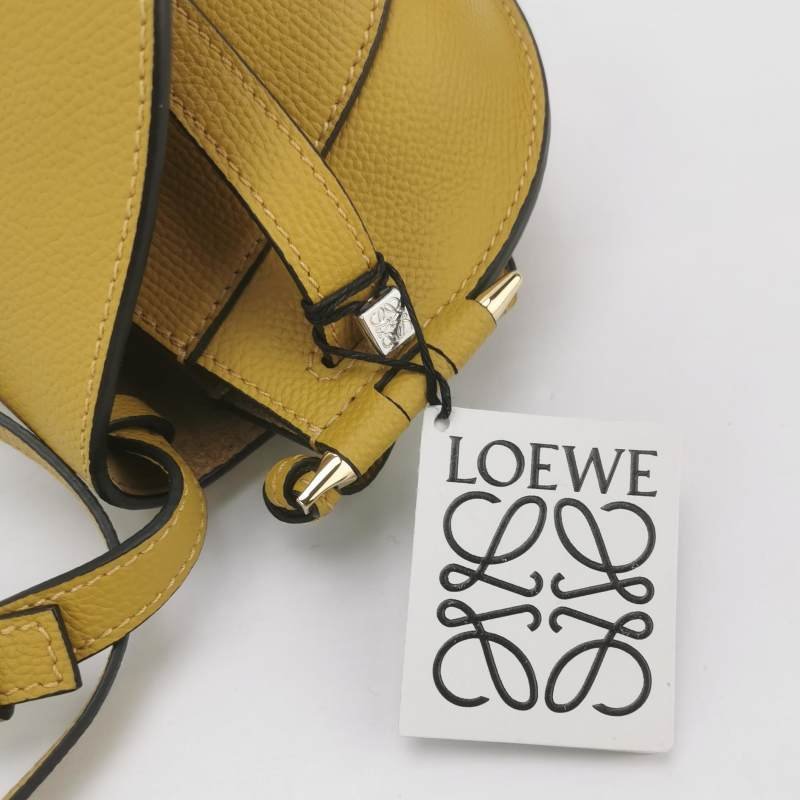 Loewe Gate迷你牛皮純色蝴蝶結束帶斜挎包單肩包 9.8新-8