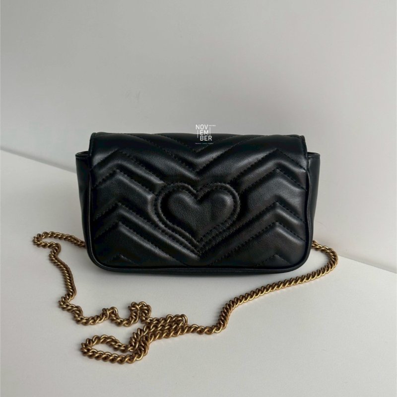 99新🆕 Gucci 古馳 Supermini Marmont 黑金-6