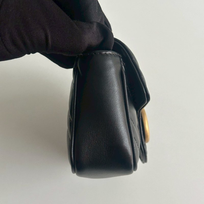 99新🆕 Gucci 古馳 Supermini Marmont 黑金-7