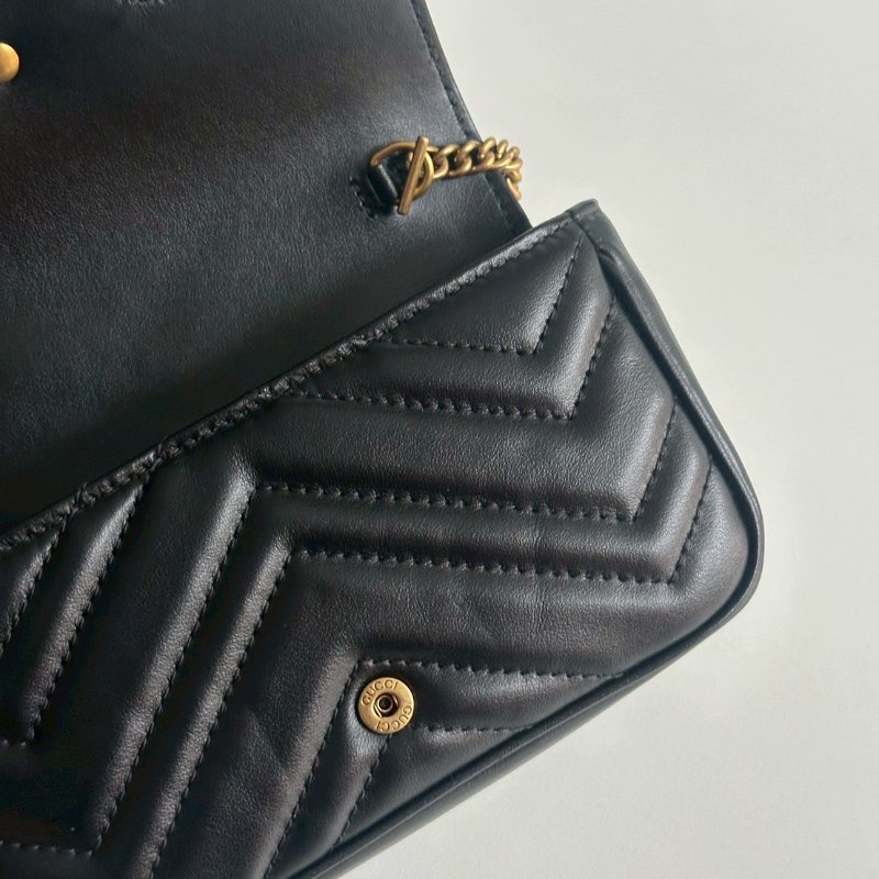99新🆕 Gucci 古馳 Supermini Marmont 黑金-10