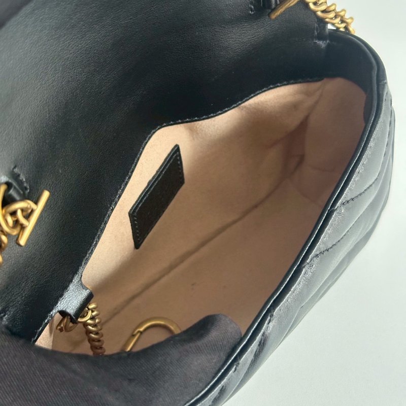 99新🆕 Gucci 古馳 Supermini Marmont 黑金-16