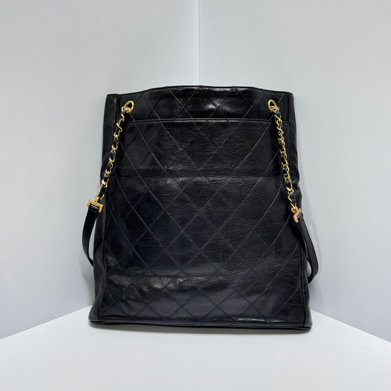 【牛皮超耐用🦾】 Chanel 經典黑金 菱格紋肩背包 （專櫃26.7萬）-1