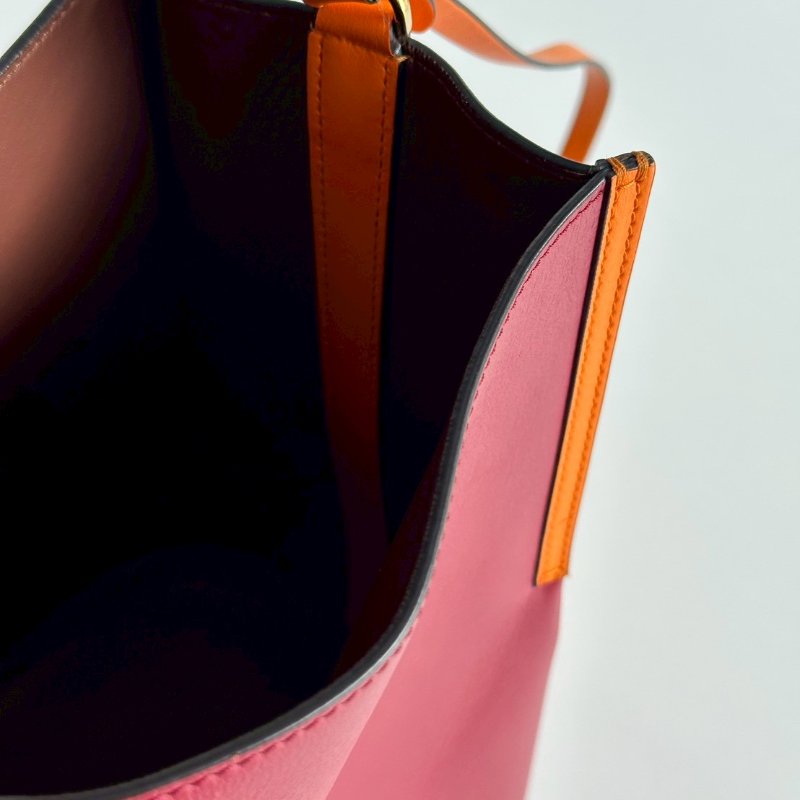 98新❤️🧡 Burberry 紅色拼接橘色水桶包-11