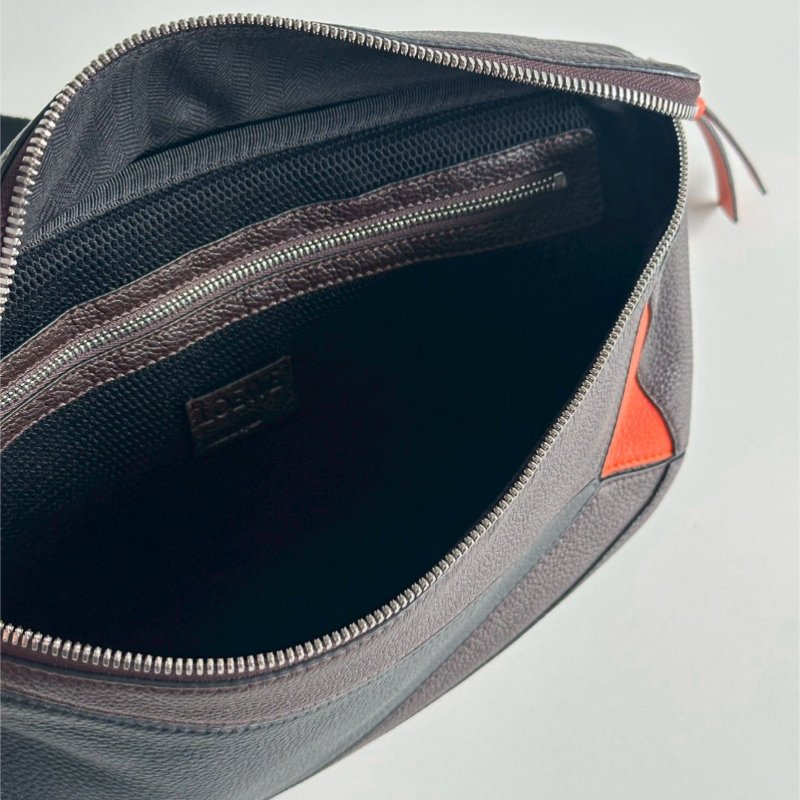 99新🆕 Loewe 羅意威 Puzzle 咖色拼色腰包-2