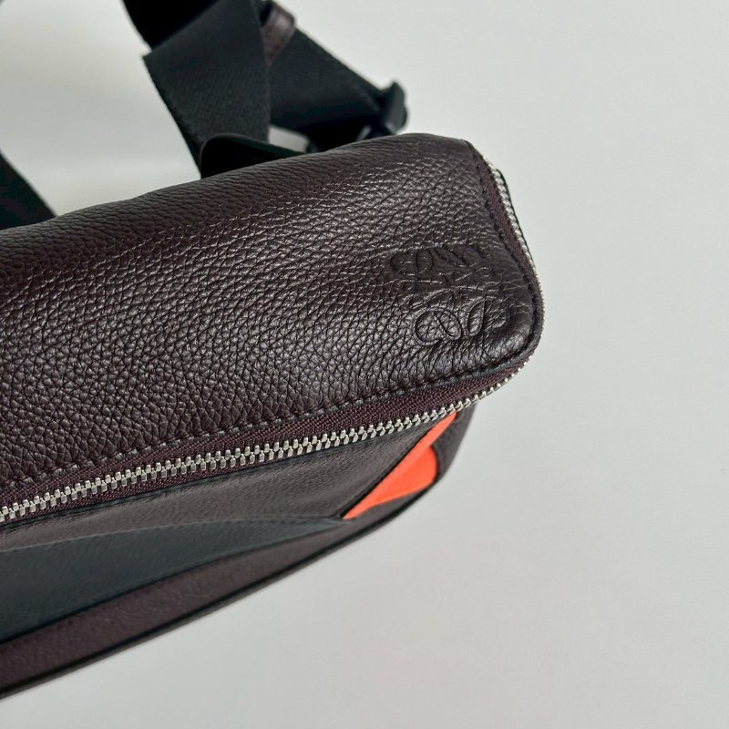 99新🆕 Loewe 羅意威 Puzzle 咖色拼色腰包-13