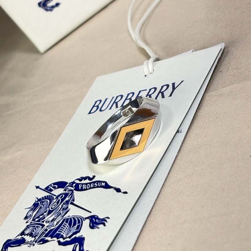 🎁全新全配 Burberry 巴寶莉 925純銀 金銀雙色幾何戒指-1