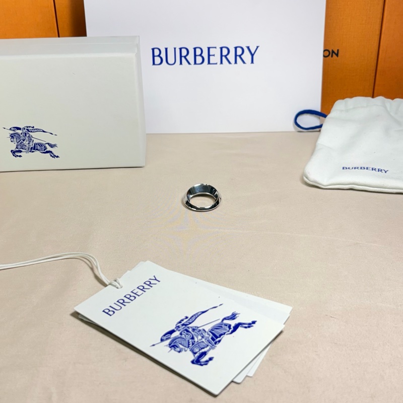 🎁全新全配 Burberry 巴寶莉 925純銀 金銀雙色幾何戒指-5
