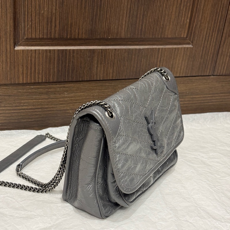 YSL聖羅蘭灰色 Niki小號，經典百搭款-6