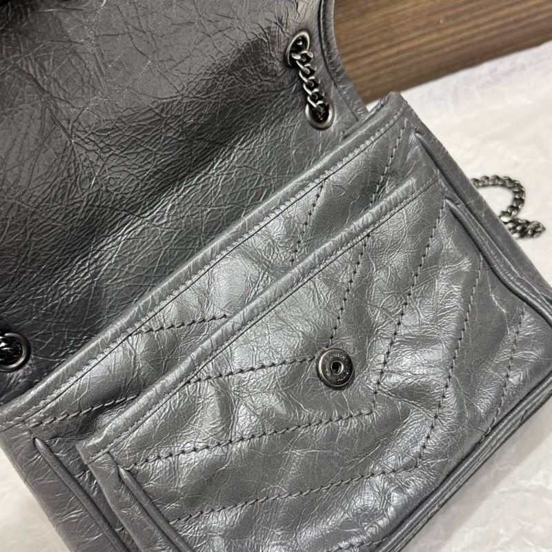 YSL聖羅蘭灰色 Niki小號，經典百搭款-8