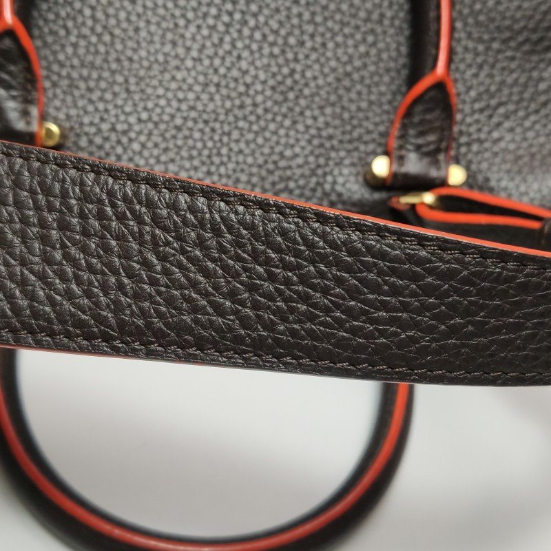 Delvaux Coolbox迷你牛皮拼色D形飾扣斜挎包單肩包-9