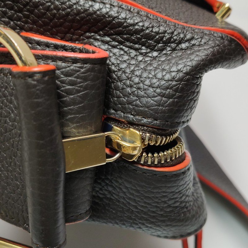 Delvaux Coolbox迷你牛皮拼色D形飾扣斜挎包單肩包-10