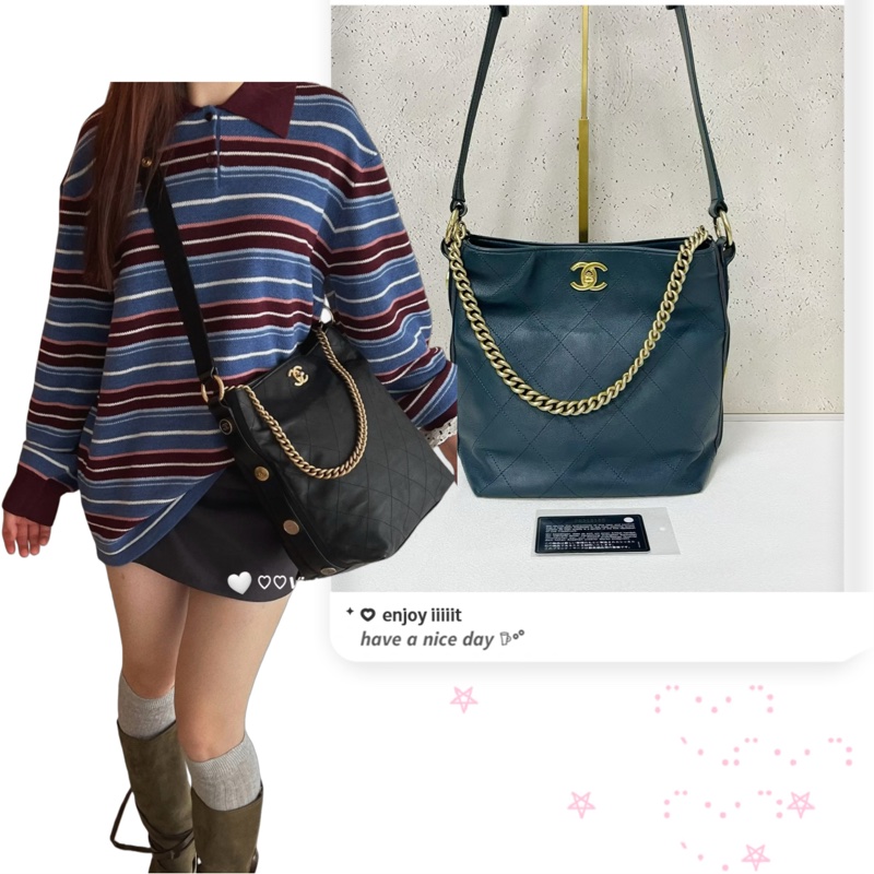 Chanel Button up Hobo 嬉皮包-17